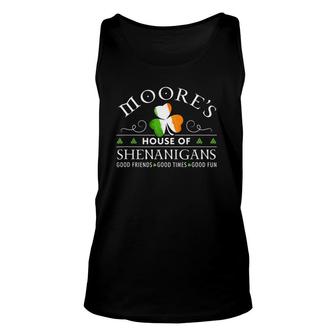 Moore's House Of Shenanigans St Patrick's Day Unisex Tank Top | Mazezy