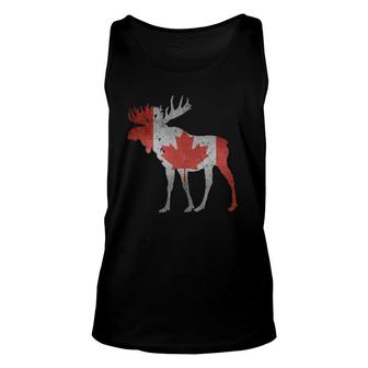 Moose Canada Flag Pride Animal Canadian Gift Unisex Tank Top | Mazezy