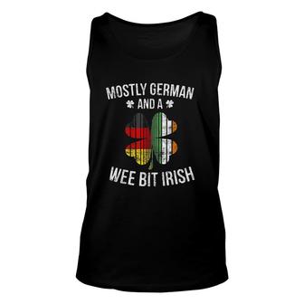 Mostly German Wee Bit Irish Funny Germany Patrick Day Gifts Unisex Tank Top - Seseable