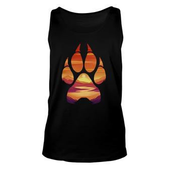 Mountain Hiking Trip Gift For Climbing Team I Wolf Paw Unisex Tank Top | Mazezy