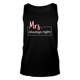 Womens Mr & Mrs Always Right Matching Couple S Outfits For 2 Ver2 Tank Top | Mazezy