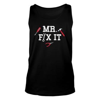 Mr Fix It Father's Day Hand Tools Papa Daddy Unisex Tank Top | Mazezy