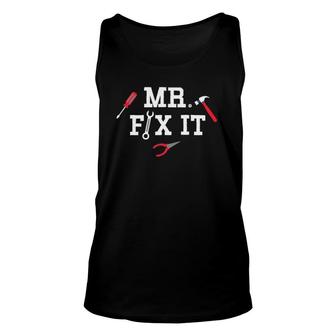 Mr Fix It Father's Day Hand Tools Papa Daddy Unisex Tank Top | Mazezy DE