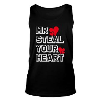 Mr Steal Your Heart Valentine's Day Funny V-Day Unisex Tank Top | Mazezy
