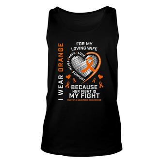 Ms Gifts Apparel Orange Wife Multiple Sclerosis Awareness Unisex Tank Top | Mazezy