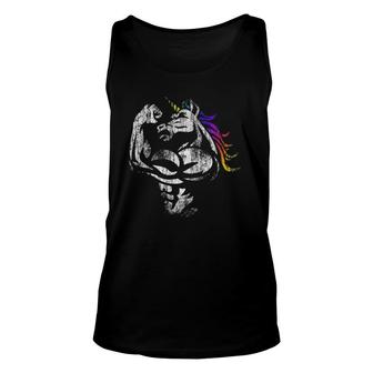 Muscle Unicorn Workout Fathers Day Gift Weightlifting Gym Unisex Tank Top | Mazezy
