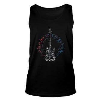 Music Circle Clef Music Notes Guitarist Gift Idea Guitar Unisex Tank Top | Mazezy