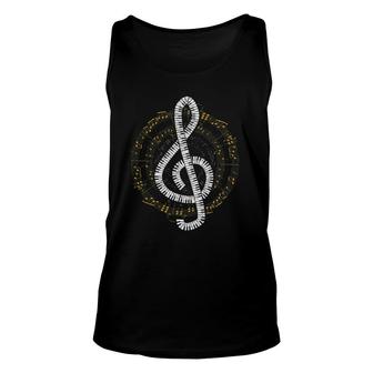 Music Notes Treble Clef Piano Music Lover Unisex Tank Top | Mazezy