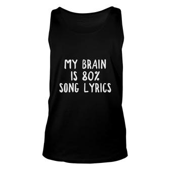 My Brain Is 80 Percent Song Lyrics Basic Unisex Tank Top - Seseable