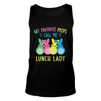My Favorite Bunnies Call Me Lunch Lady Cafeteria Crew Easter Unisex Tank Top - Thegiftio UK