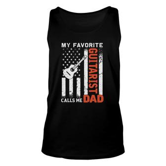 My Favorite Guitarist Calls Me Dad Usa Flag Father's Day Unisex Tank Top | Mazezy