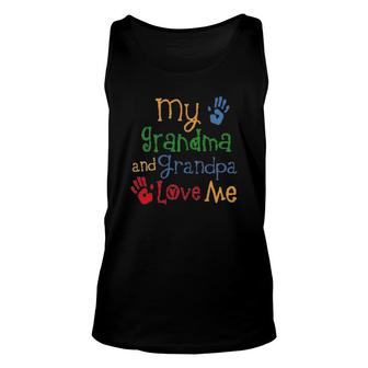 My Grandma And Grandpa Love Me Unisex Tank Top | Mazezy