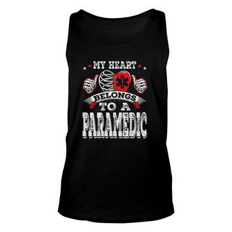 My Heart Belongs To A Para Medic Funny Husband Wife Gift Unisex Tank Top | Mazezy