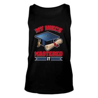 My Niece Mastered It Masters Graduate Graduation Unisex Tank Top | Mazezy