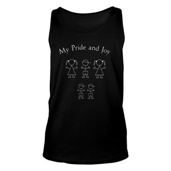 My Pride And Joy 2 Daughters One Son 2 Grandsons Unisex Tank Top | Mazezy UK