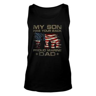 My Son Has Your Back - Marine - Dad Camouflage Unisex Tank Top | Mazezy
