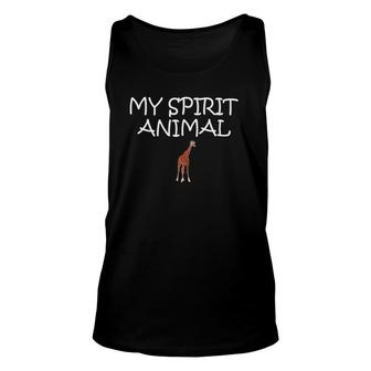 My Spirit Animal Is A Giraffe Funny Cute Gift Unisex Tank Top | Mazezy UK