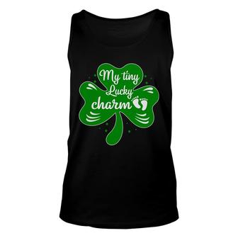 My Tiny Lucky Charm Funny Pregnancy Announcement Mother To Be 1St Mom New Parent New Dad Mom Baby Unisex Tank Top - Thegiftio UK