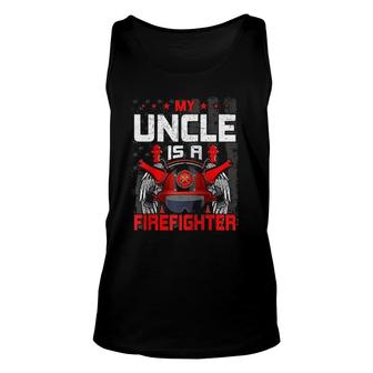 My Uncle Is A Firefighter Uncle Raglan Baseball Tee Unisex Tank Top | Mazezy