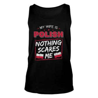 My Wife Is Polish Republic Of Poland Heritage Roots Flag Unisex Tank Top | Mazezy