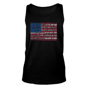 National Parks Of America Us Flag Word Cloud Unisex Tank Top | Mazezy