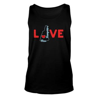 New Hampshire Love With State Of New Hampshire In Word Love Unisex Tank Top | Mazezy