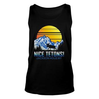 Nice Tetons Jackson Hole Wyoming Vintage Tetons Unisex Tank Top | Mazezy