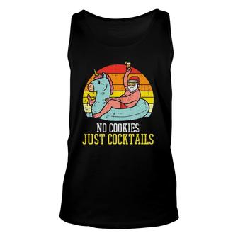 No Cookies Cocktails Santa Summer Christmas In July Xmas Unisex Tank Top | Mazezy