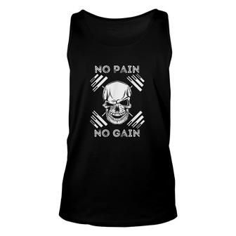 No Pain No Gain Powerlifting Workout Gym Weightlifting Unisex Tank Top - Thegiftio UK