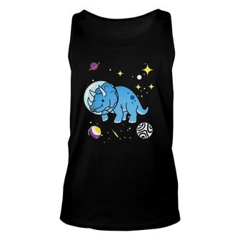 Nonbinary Triceratops In Space Nonbinary Pride Unisex Tank Top | Mazezy