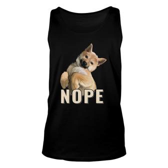 Nope Lazy Shiba Inu Funny Dog Lover Pet Owner Unisex Tank Top | Mazezy