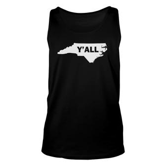 North Carolina Y'all Map State Unisex Tank Top | Mazezy