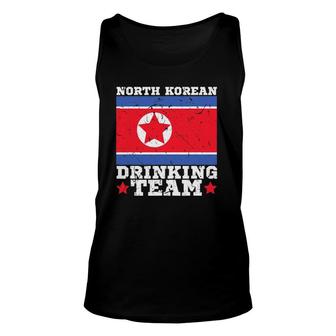 North Korean Drinking Team Funny North Korea Flag Beer Unisex Tank Top | Mazezy
