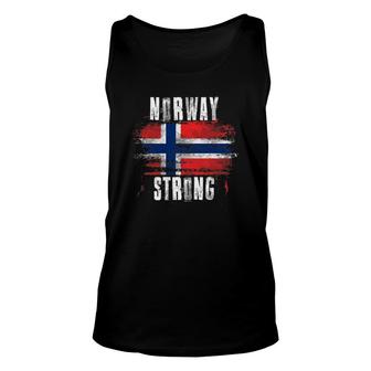 Norway Strong Distressed Flag - Norwegian Pride Unisex Tank Top | Mazezy