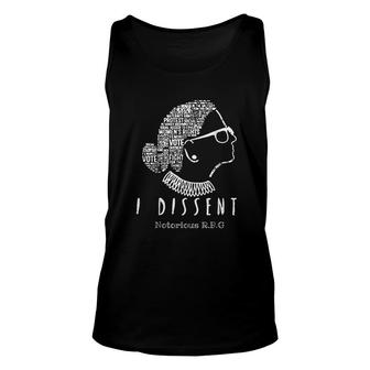 Notorious Rbg Ruth Bader Ginsburg I Dissent Unisex Tank Top | Mazezy
