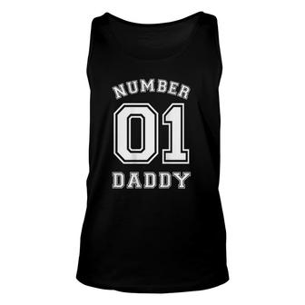 Number 1 Dad Jersey Style For Father's Day Unisex Tank Top | Mazezy