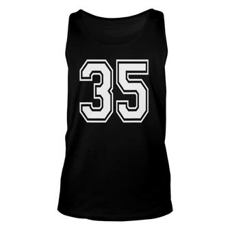Number 35 Numbered Uniform Sports Jersey Team 35Th Birthday Unisex Tank Top | Mazezy