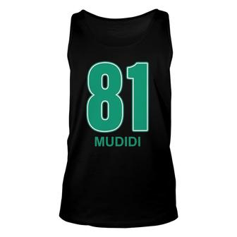 Number 81 Mudidi Green White Unisex Tank Top | Mazezy