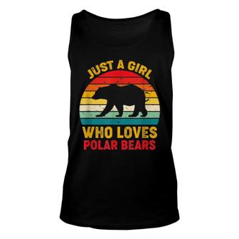 Nur Ein Mädchen, Das Eisbären Liebt Retro Sunset Bears Unisex Tank Top | Mazezy