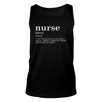 Nurse Appreciation Gifts Funny Definition Nursing Rn Unisex Tank Top | Mazezy