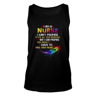 I Am A Nurse I Can't Promise To Fix All Your Problems Colorful Feather Hearts Tank Top | Mazezy