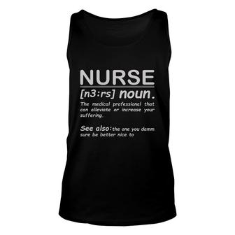 Nurse Medical Profession Job Career Definition Unisex Tank Top - Thegiftio UK
