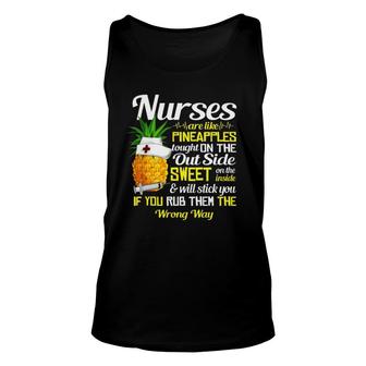 Nurse - Nurses Like Pineapples Tought On The Outside Unisex Tank Top | Mazezy