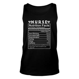 Nurse Nutrition Facts Funny Nurse Tee Gift Idea For Nurses Unisex Tank Top | Mazezy