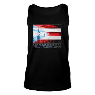 Womens Nuyorican Flag Puerto Rico Flag New York Puerto Rican V-Neck Tank Top | Mazezy