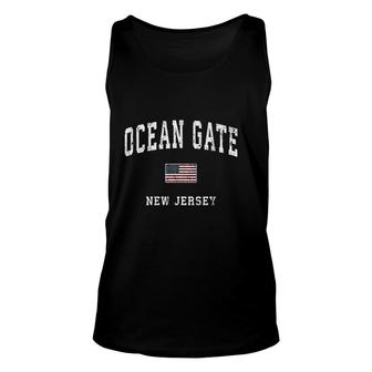 Ocean Gate New Jersey Vintage American Flag Sports Design Unisex Tank Top - Thegiftio