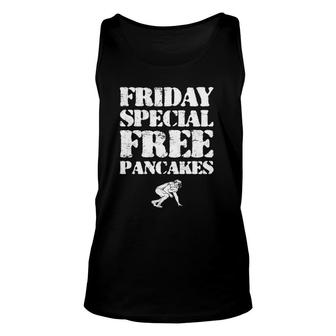 Offensive Line Free Pancakes Friday Funny Football Lineman Unisex Tank Top | Mazezy