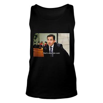 Office Thats What She Said Caption Unisex Tank Top | Mazezy