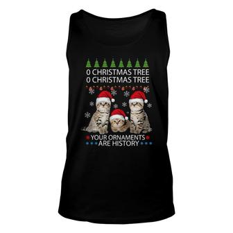 Official Cats Oh Christmas Tree Your Ornaments Are History Tank Top | Mazezy