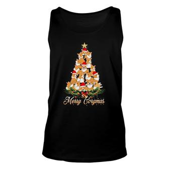 Official Corgi Merry Corgmas Tree Merry Christmas Unisex Tank Top | Mazezy
